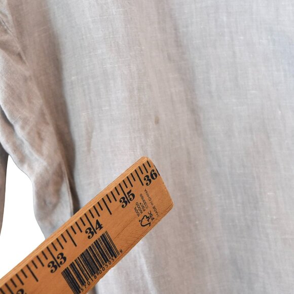 J. Jill Love Linen Pants Size L Beige Gray 100% Linen Relaxed Casual Coastal - Picture 9 of 9